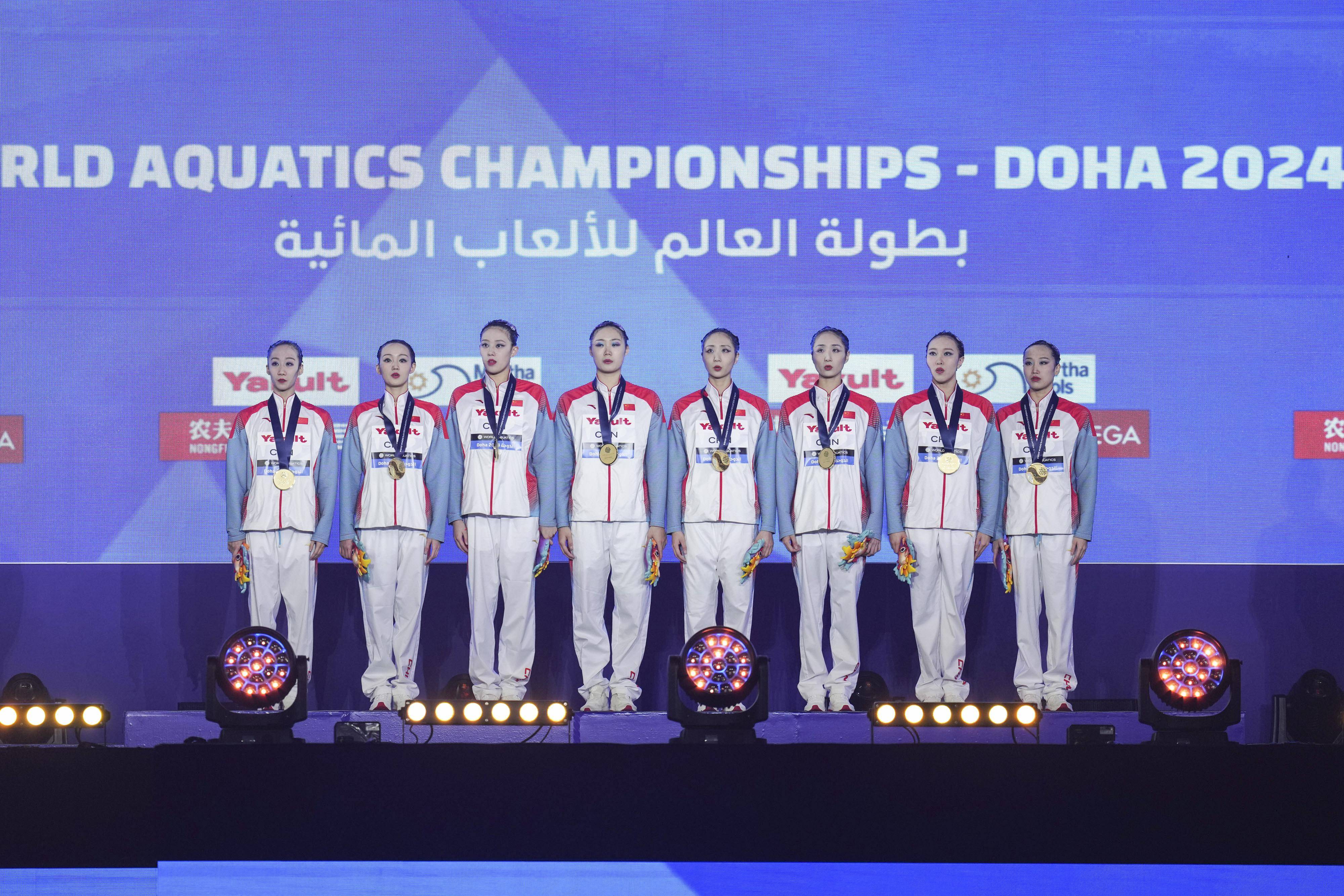 中国队获游泳世锦赛集体技巧自选冠军